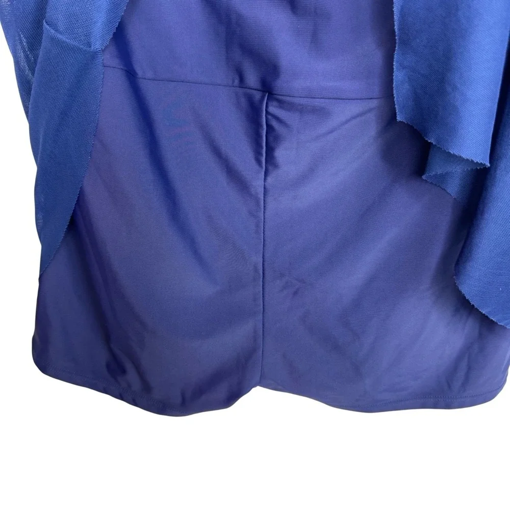 Blue & Navy Halter Swimdress Skirted Boyshorts Attached‎ One-Piece Swimsuit 4XL - Picture 8 of 9